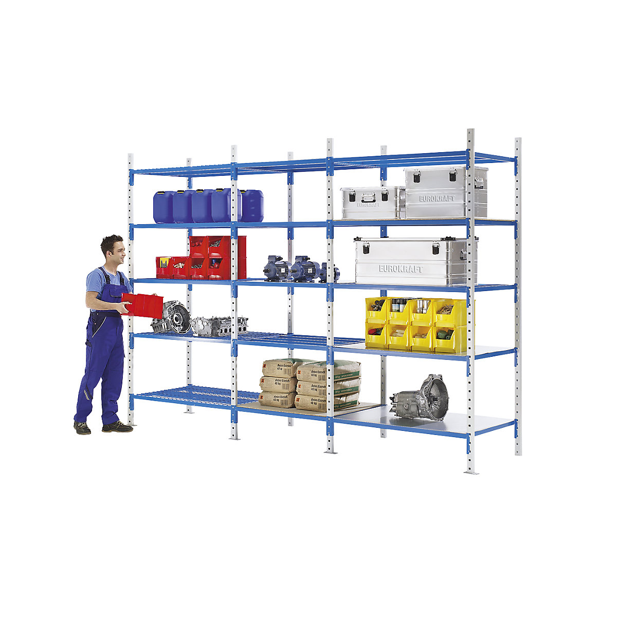 Boltless mesh shelf unit – Manorga (Product illustration 2)-1