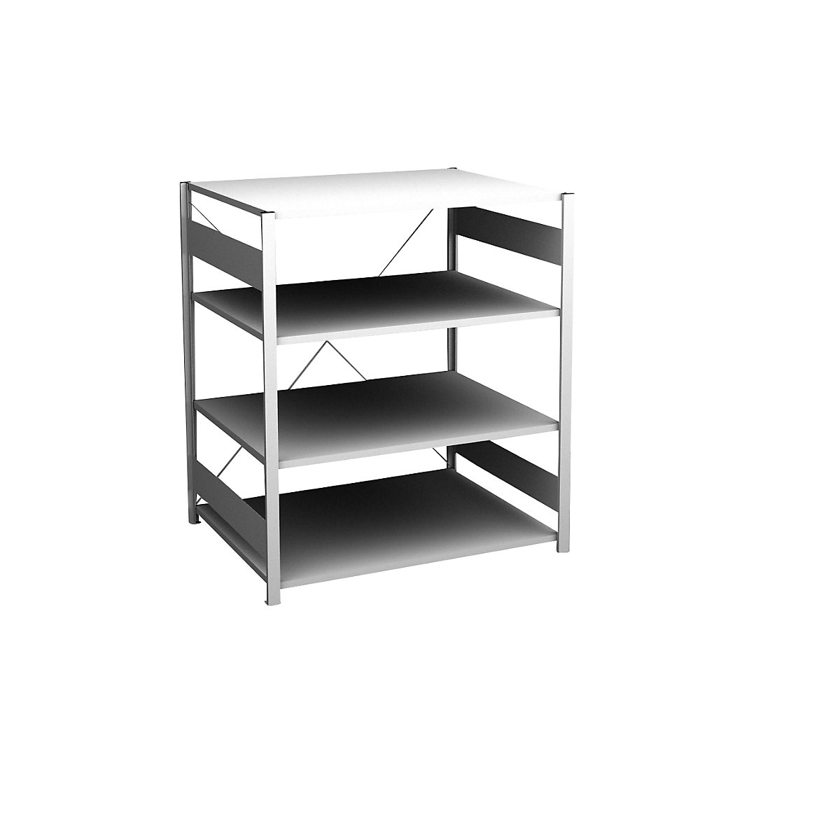 Boltless shelving unit, light duty – eurokraft pro, single-sided, HxWxD 1200 x 1000 x 800 mm, grey, standard shelf unit-27