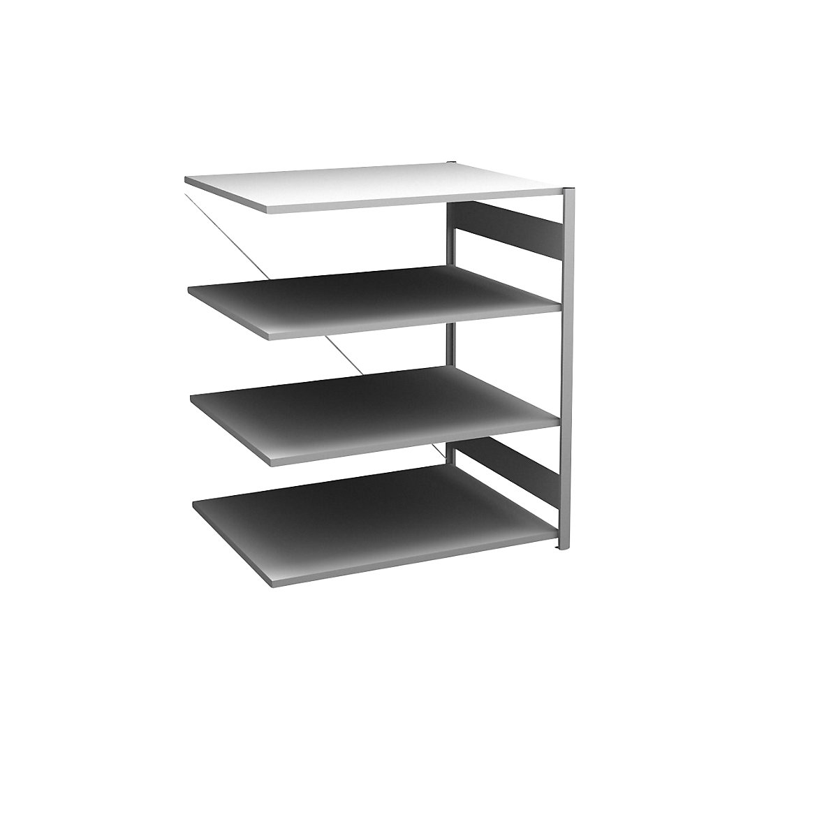 Boltless shelving unit, light duty – eurokraft pro, single-sided, HxWxD 1200 x 1000 x 800 mm, zinc plated, extension shelving unit-17