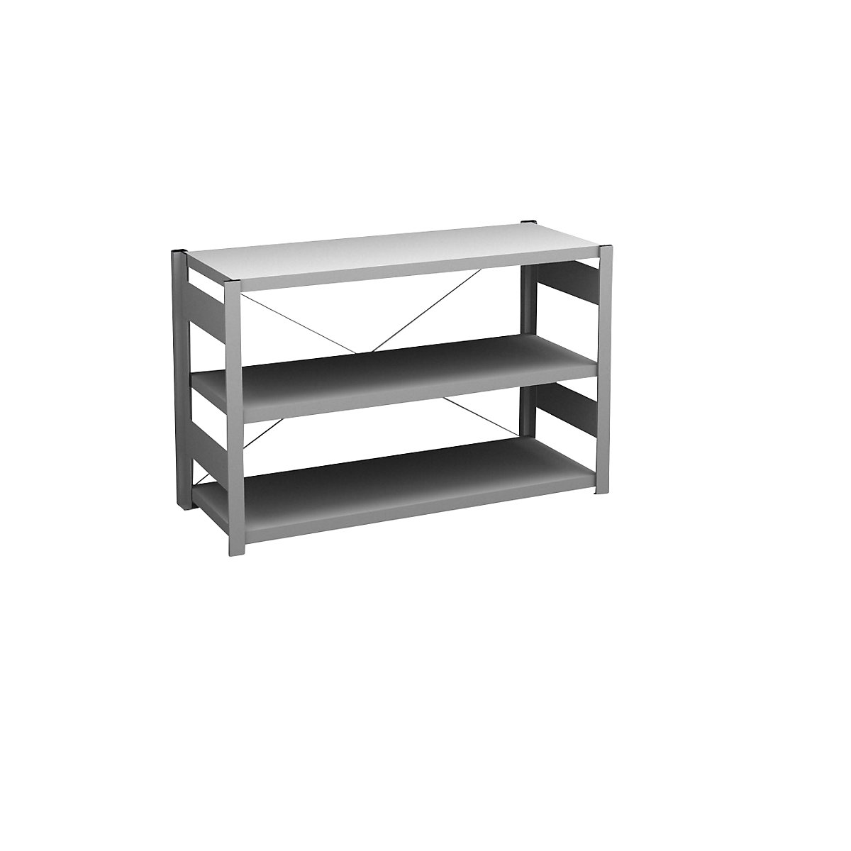 Boltless shelving unit, light duty – eurokraft pro, single-sided, HxWxD 825 x 1300 x 500 mm, zinc plated, standard shelf unit-67