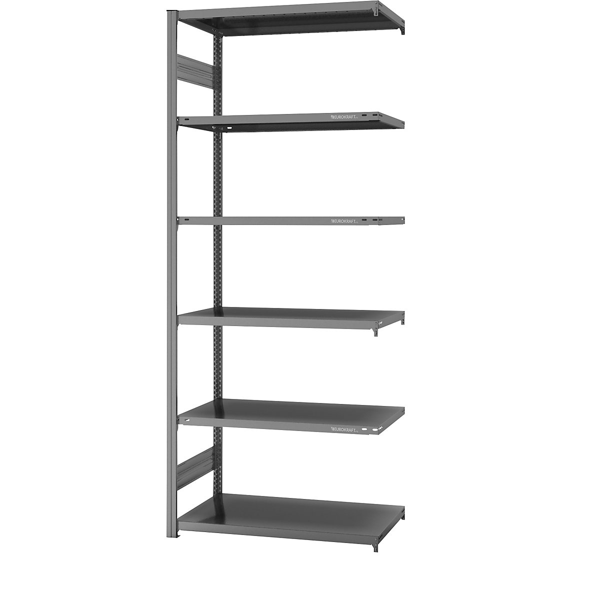 Boltless shelving unit, light duty – eurokraft pro, double-sided, HxWxD 2500 x 1000 x 600 mm, zinc plated, extension shelf unit-37