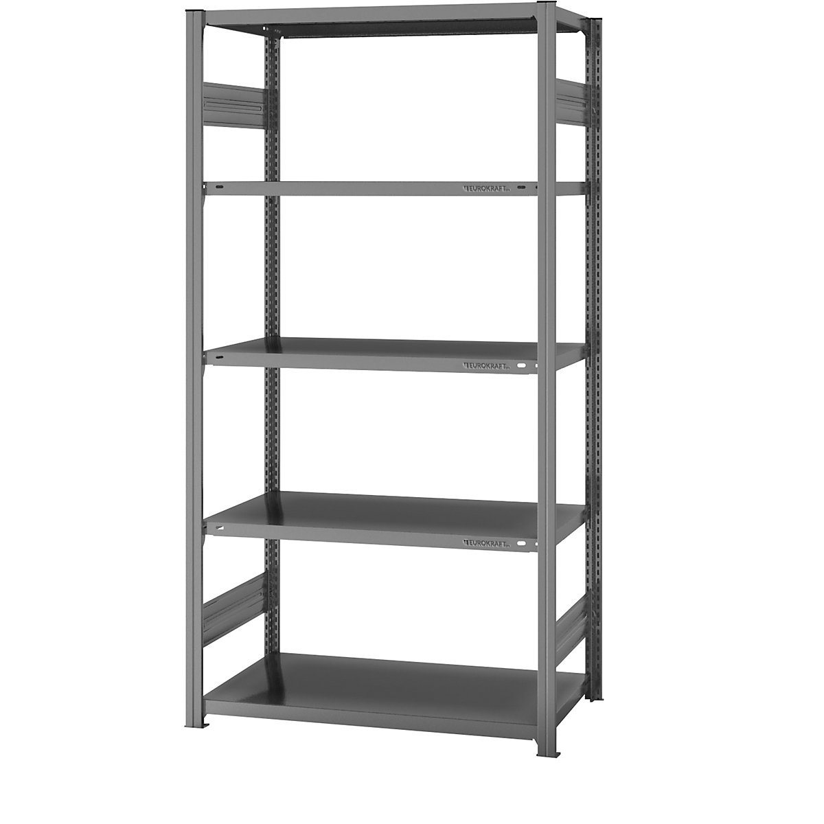 Boltless shelving unit, light duty – eurokraft pro, double-sided, HxWxD 2000 x 1000 x 600 mm, zinc plated, standard shelf unit-1
