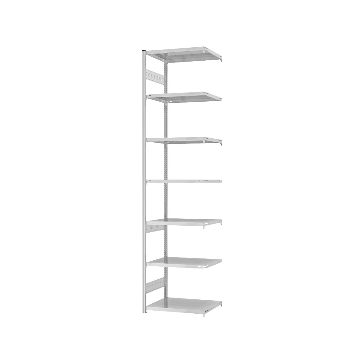 Boltless shelving unit, medium duty – eurokraft pro, double-sided, HxWxD 3000 x 750 x 500 mm, grey, extension shelf unit-84