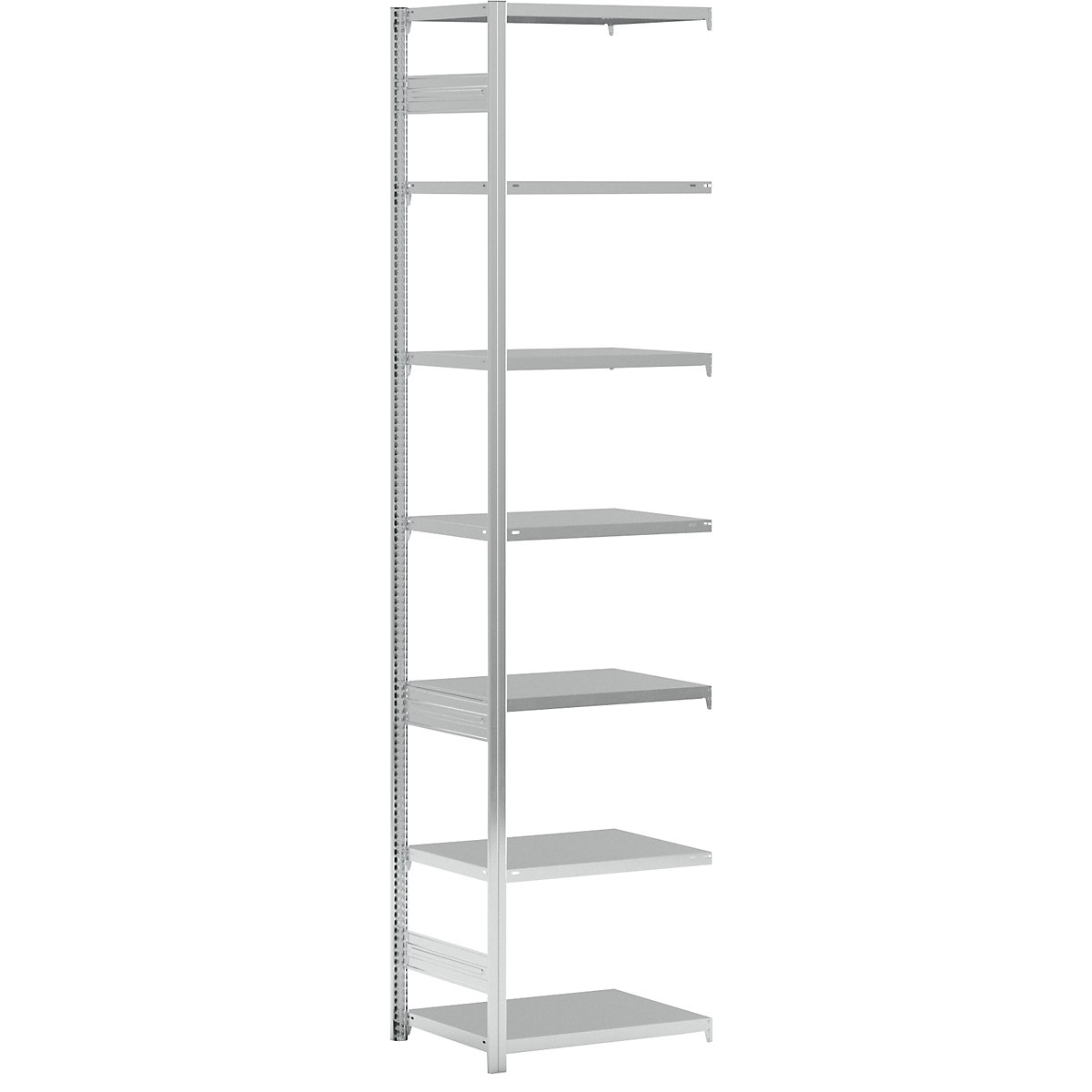 Boltless shelving unit, medium duty – eurokraft pro, double-sided, HxWxD 3000 x 750 x 600 mm, zinc plated, extension shelf unit-73