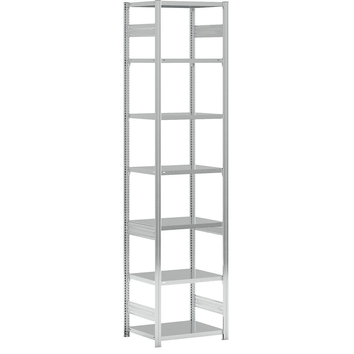 Boltless shelving unit, medium duty – eurokraft pro, double-sided, HxWxD 3000 x 750 x 600 mm, zinc plated, standard shelf unit-18