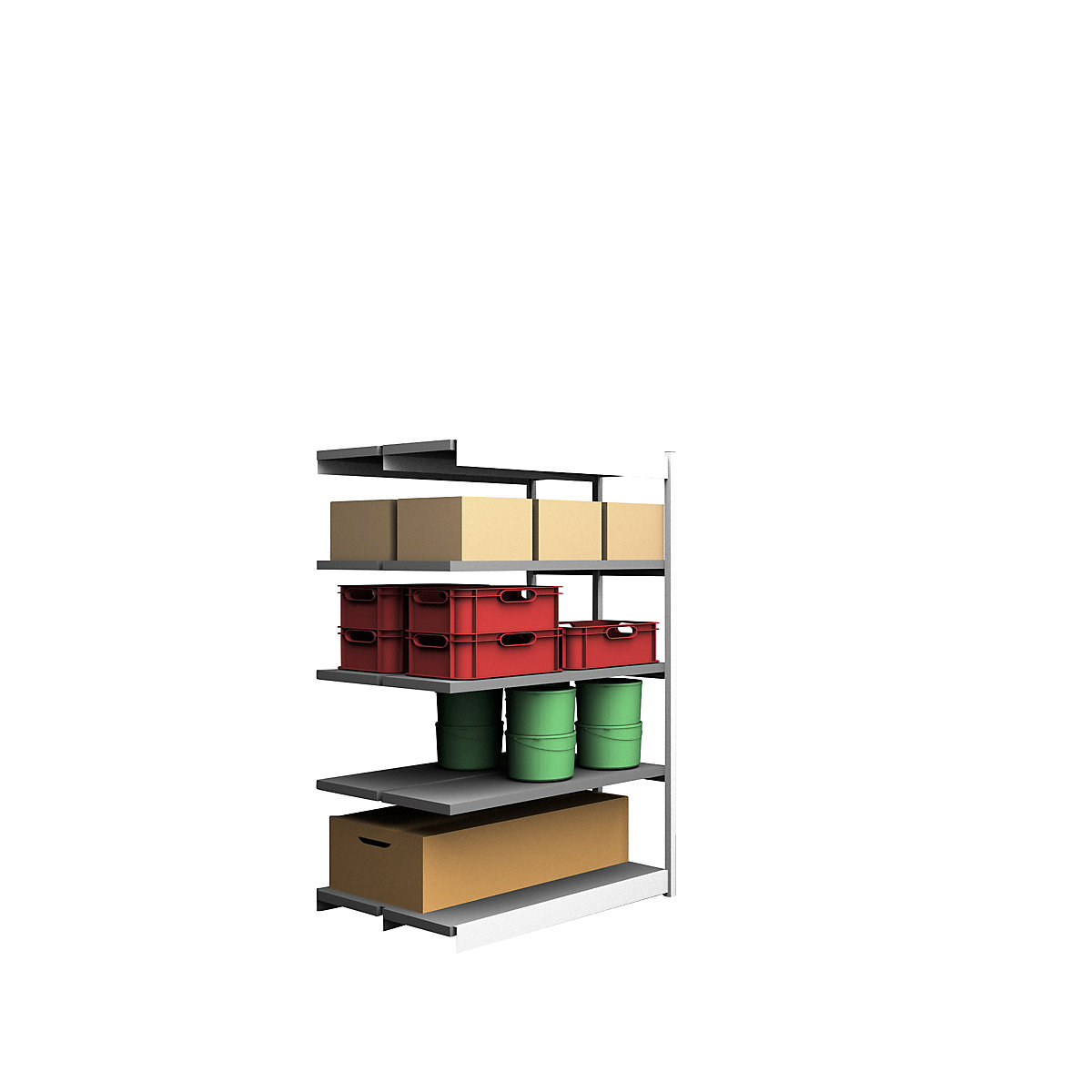 Stable boltless shelf unit, double sided - hofe