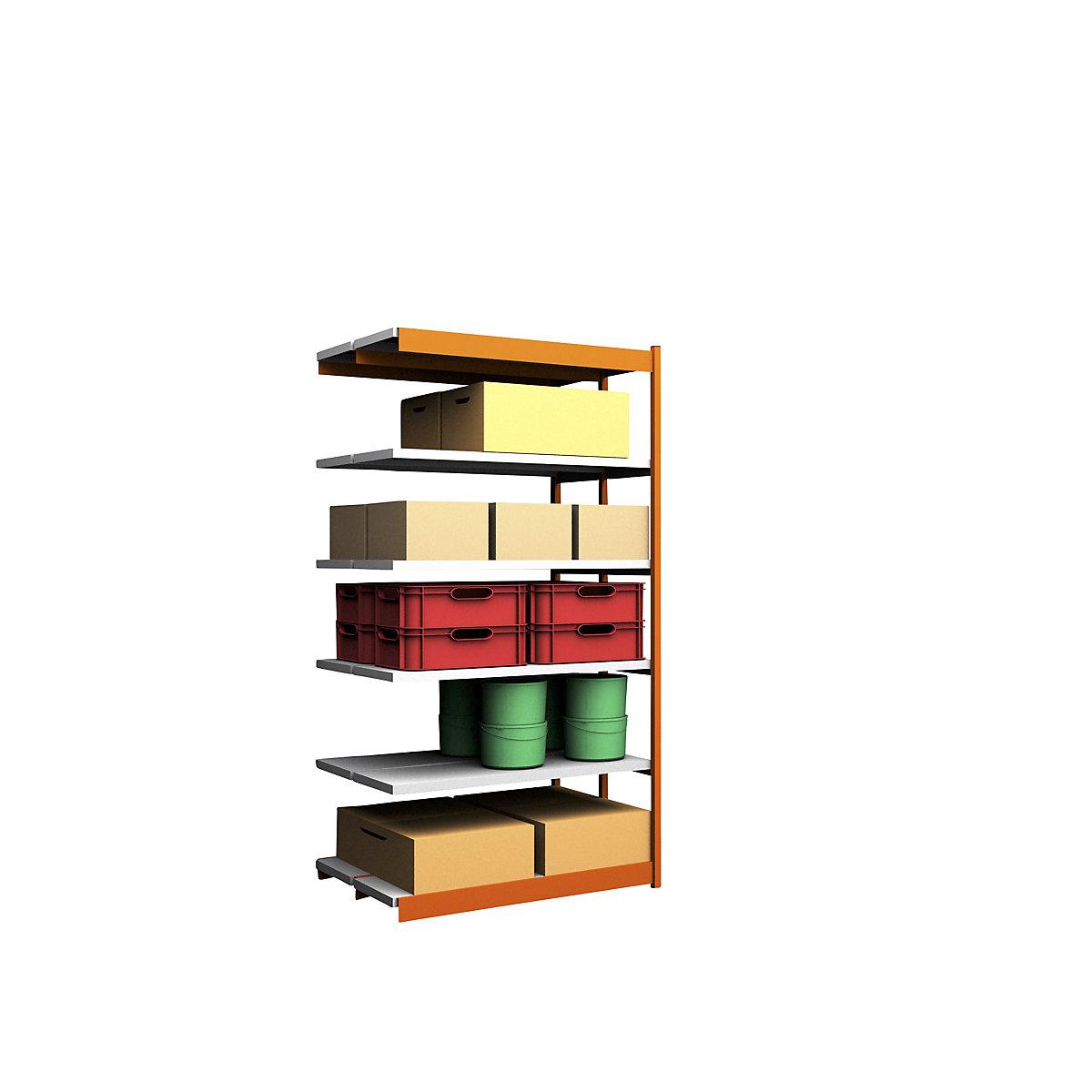 Stable boltless shelf unit, double sided - hofe