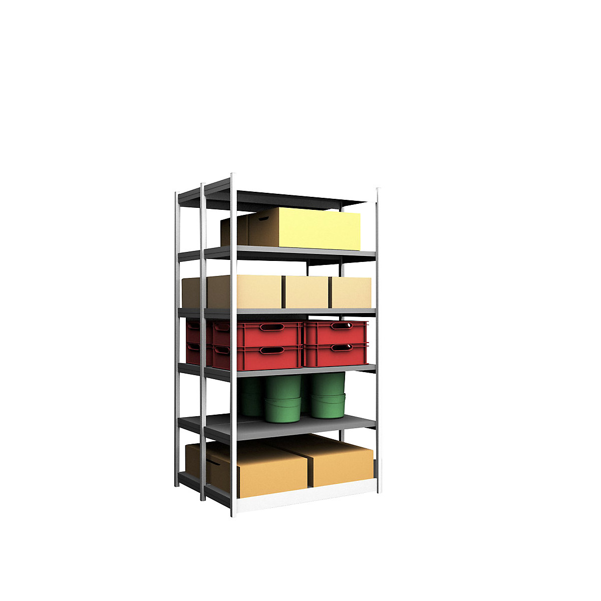 Stable boltless shelf unit, double sided – hofe (Product illustration 146)-145