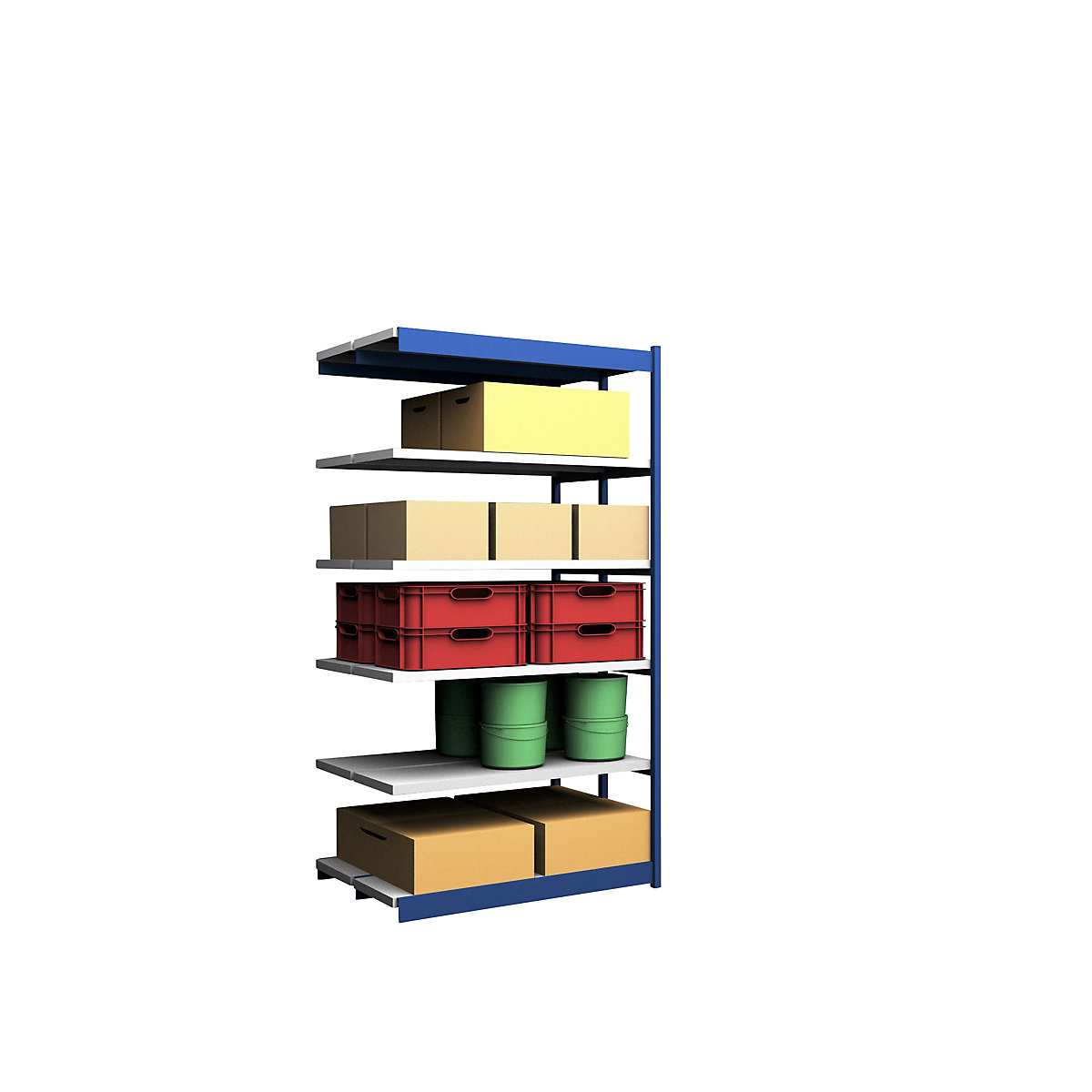 Stable boltless shelf unit, double sided - hofe