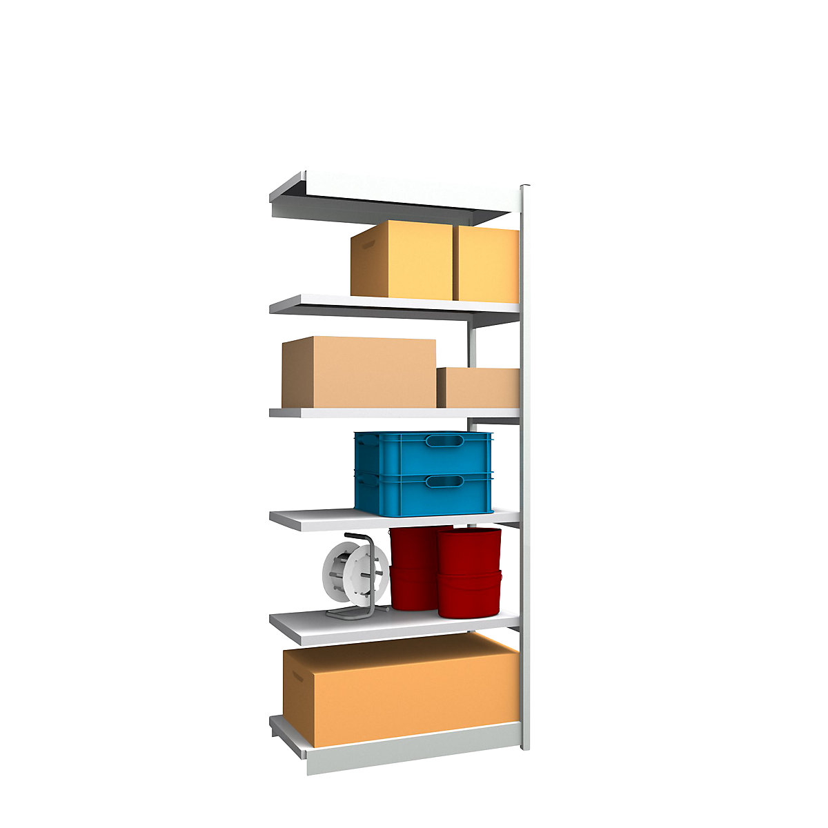 Stable boltless shelf unit, single sided - hofe