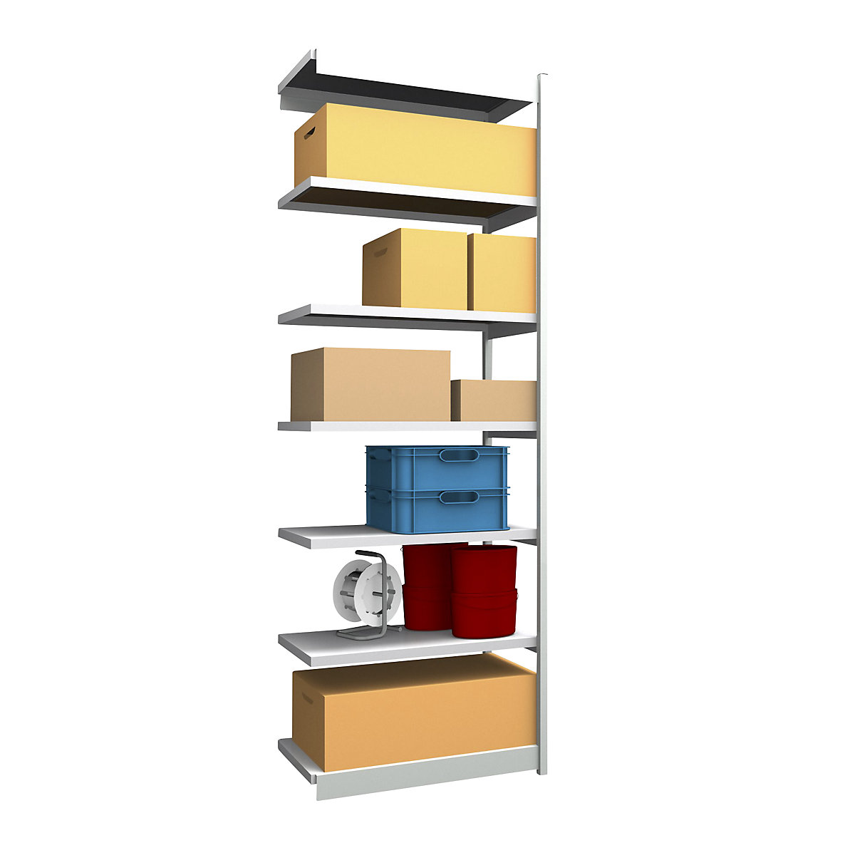 Stable boltless shelf unit, single sided – hofe, shelf unit height 3000 mm, light grey/zinc-plated, shelf width 1025 mm, extension shelf unit, width x depth 1025 x 500 mm-26