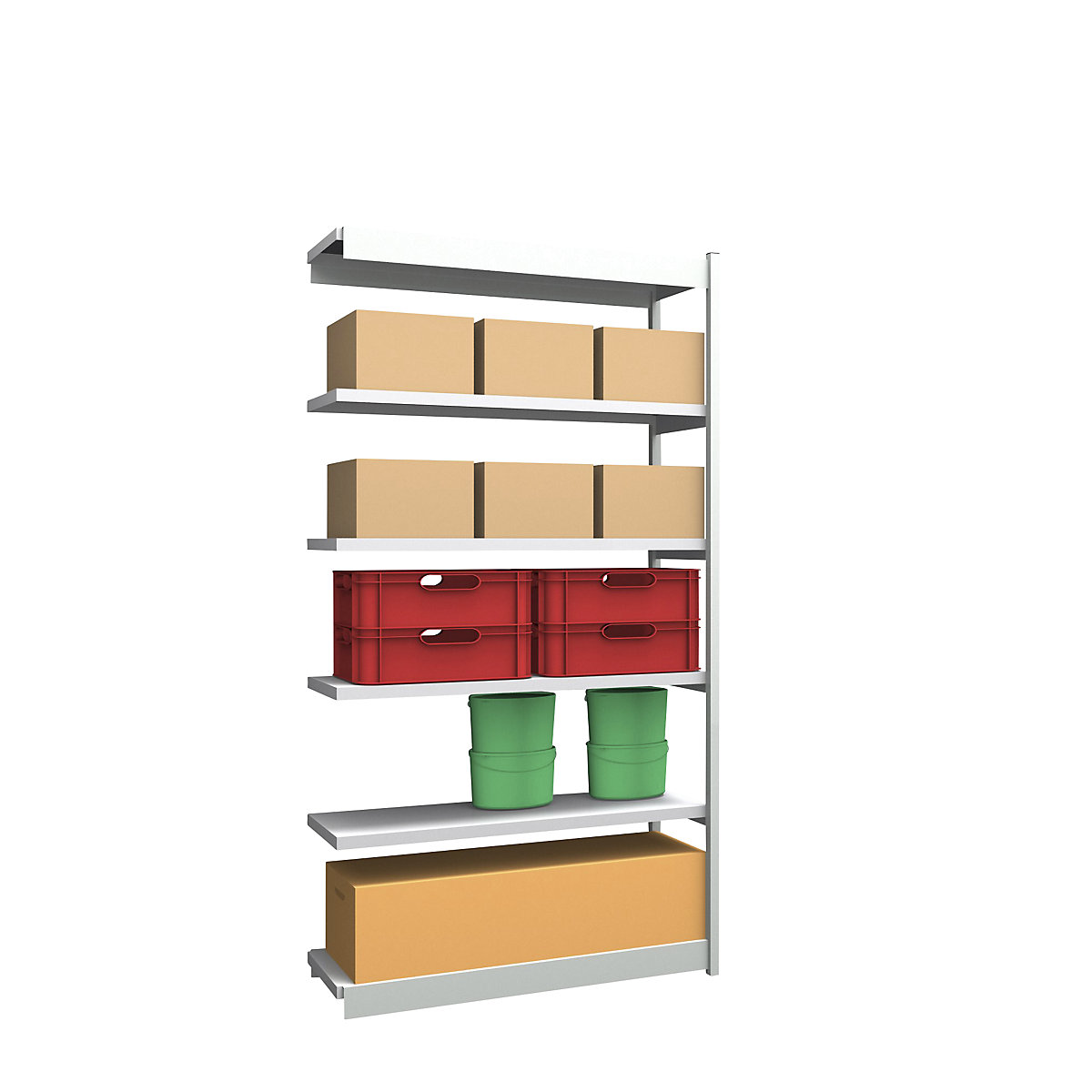 Stable boltless shelf unit, single sided - hofe