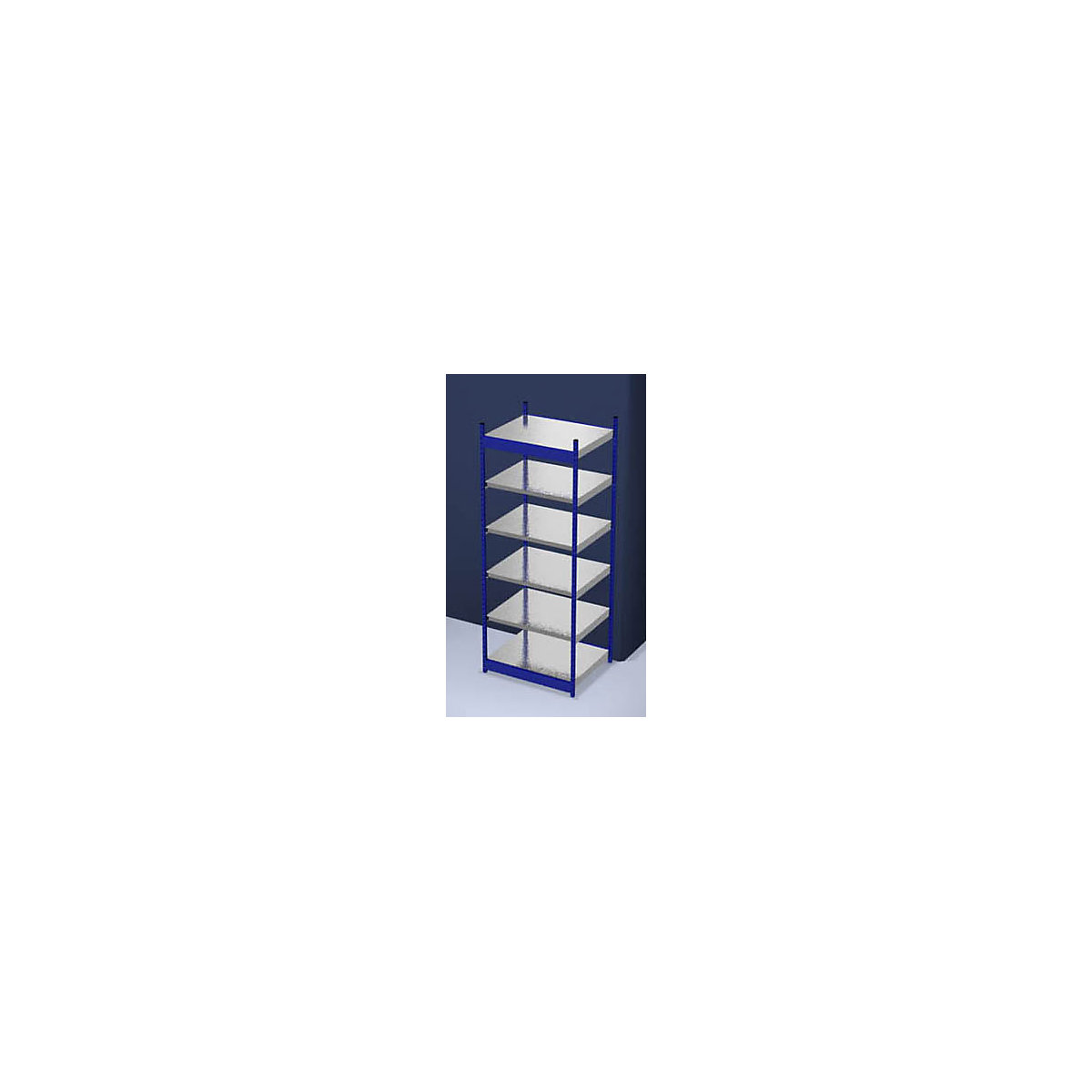 Stable boltless shelf unit, single sided – hofe, shelf unit height 2500 mm, blue / zinc-plated, shelf width 1025 mm, basic shelf unit, width x depth 1025 x 800 mm-67