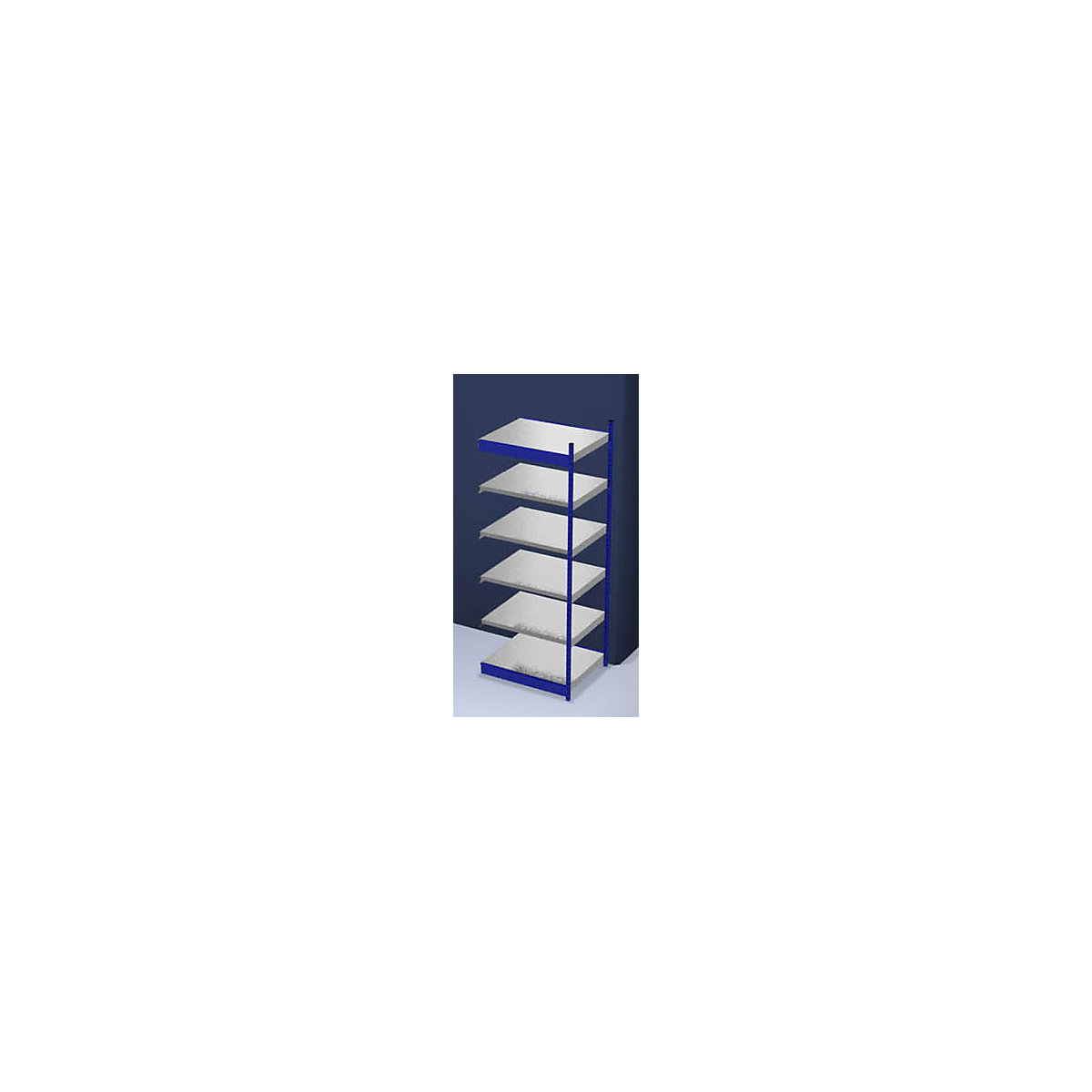 Stable boltless shelf unit, single sided – hofe, shelf unit height 2500 mm, blue / zinc-plated, shelf width 1025 mm, extension shelf unit, width x depth 1025 x 800 mm-80
