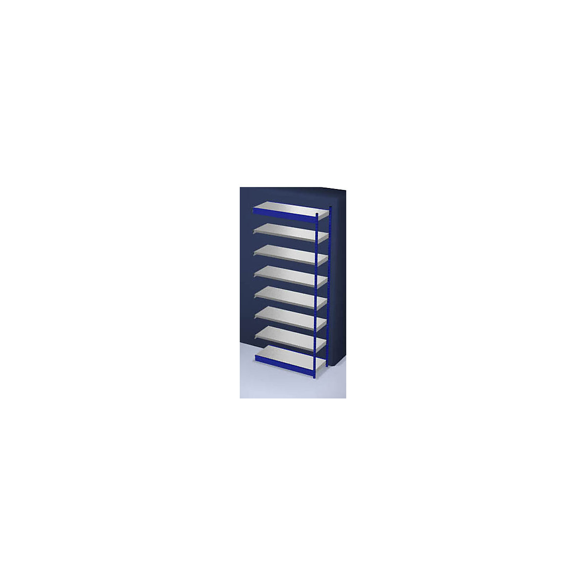 Stable boltless shelf unit, single sided – hofe, shelf unit height 3000 mm, blue / zinc-plated, shelf width 1325 mm, extension shelf unit, width x depth 1325 x 500 mm-31