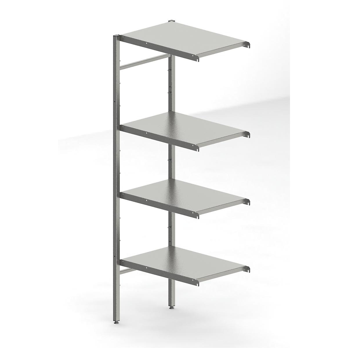 Stainless steel boltless shelf unit, 4 smooth shelves (Product illustration 3)-2