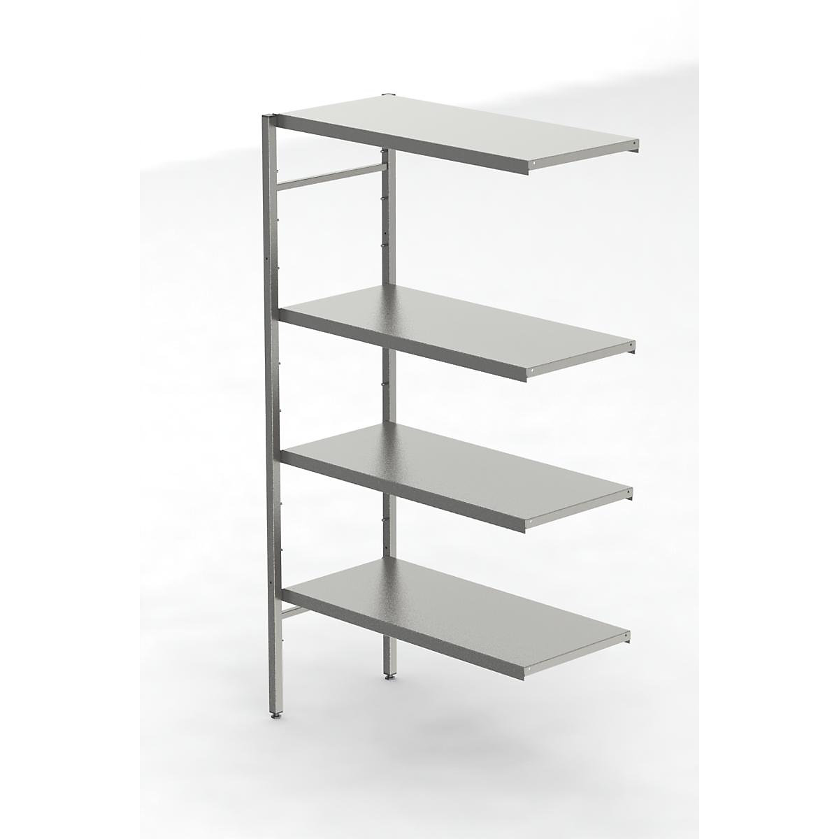 Stainless steel boltless shelf unit, 4 smooth shelves (Product illustration 3)-2