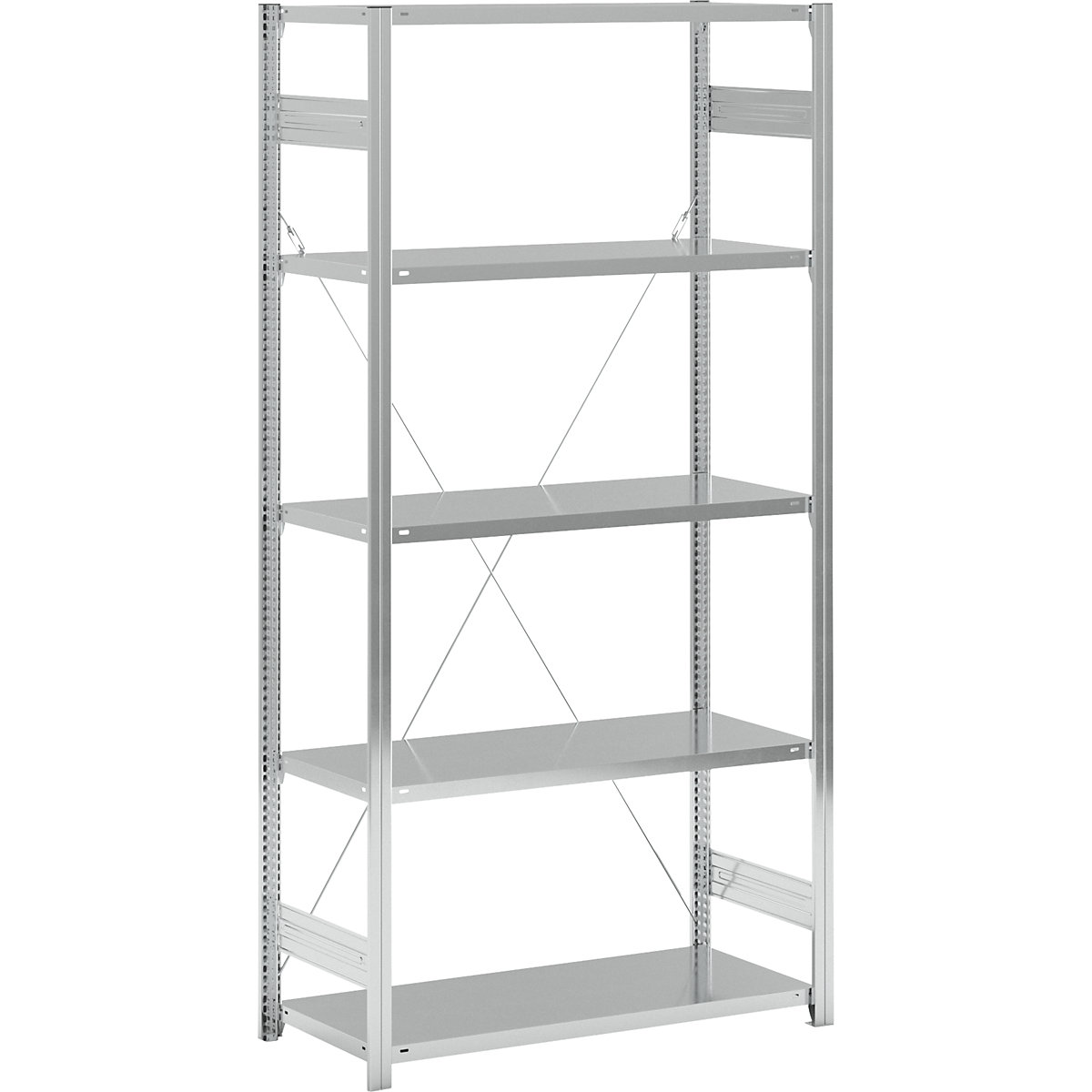 Standard boltless shelving unit, zinc plated – eurokraft pro, single sided, shelf height 2350 mm, shelf width 1215 mm, standard shelf unit, shelf depth 550 mm-29