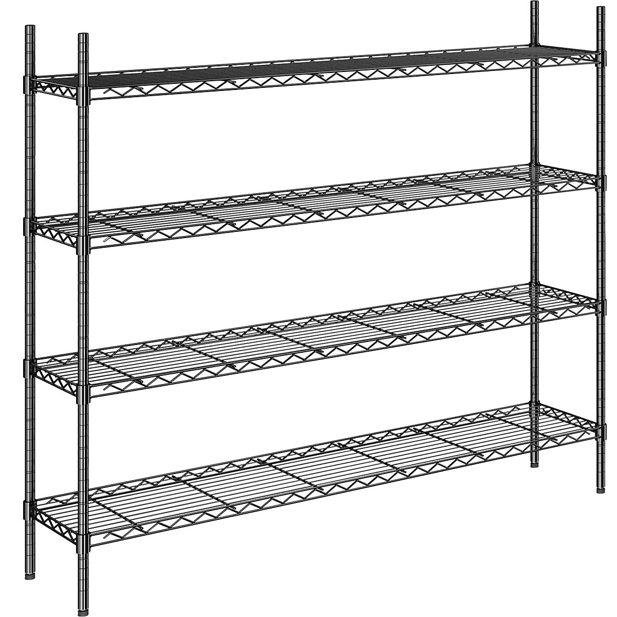 Steel wire mesh shelf unit, black