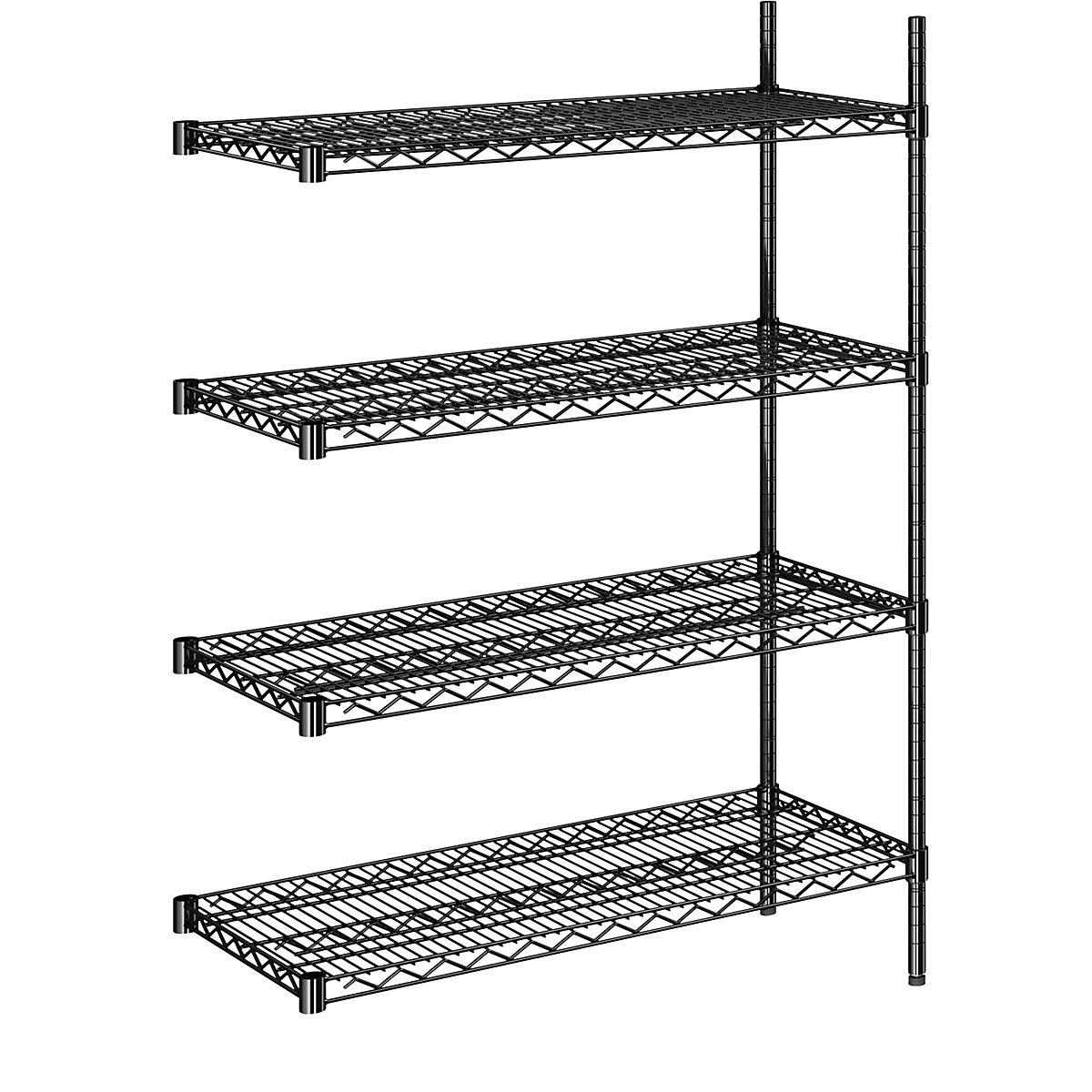 Steel wire mesh shelf unit, black