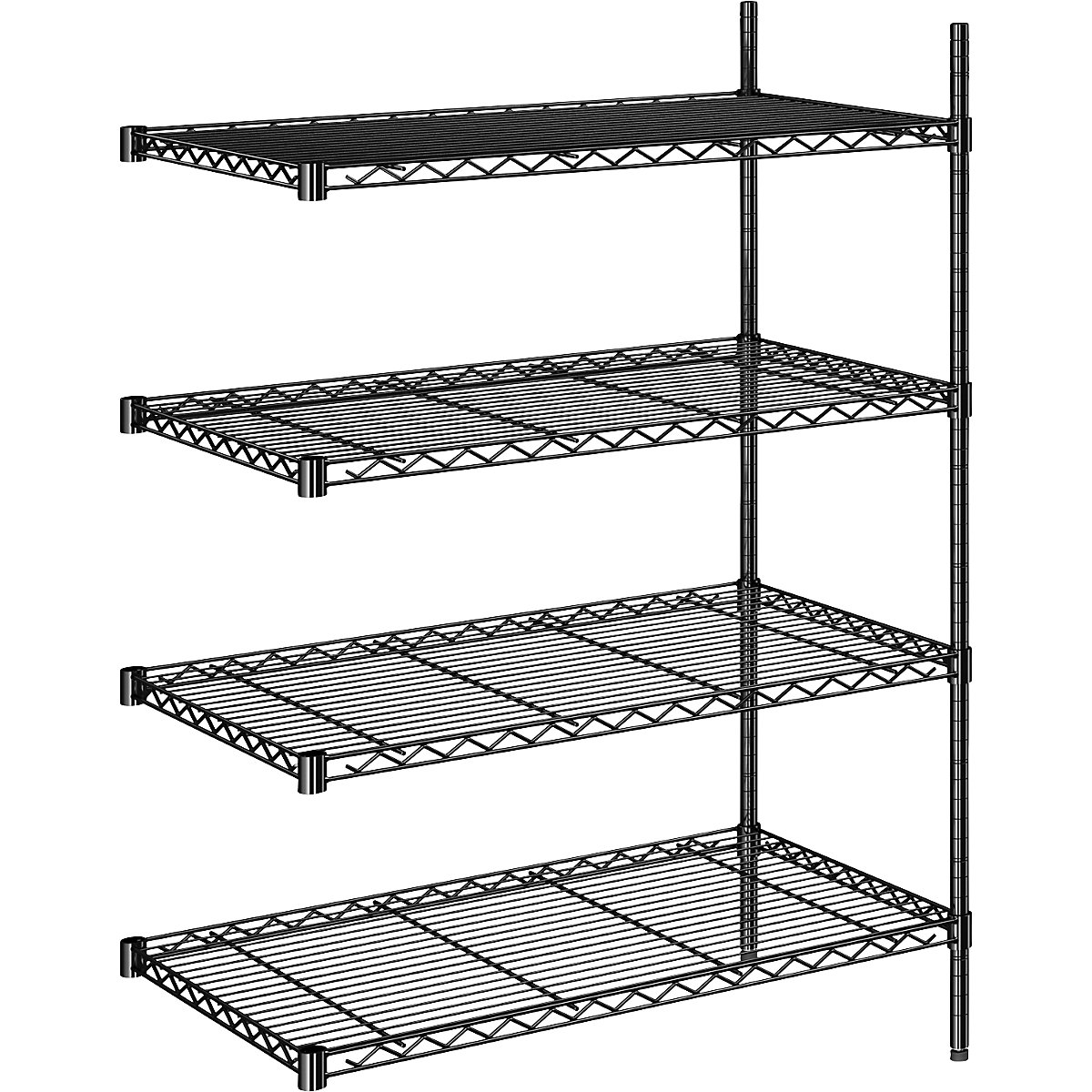 Steel wire mesh shelf unit, black