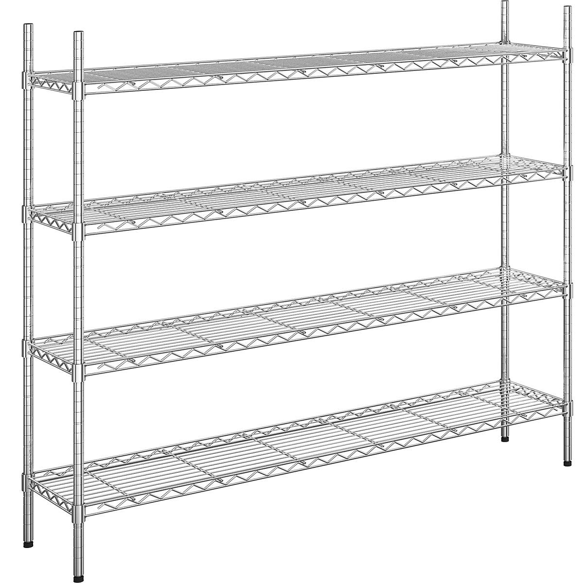 Steel wire mesh shelf unit, chrome plated