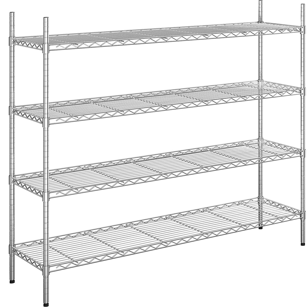 Steel wire mesh shelf unit, chrome plated