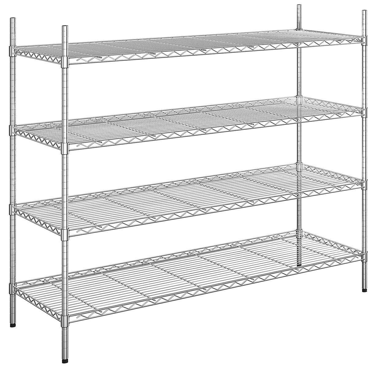 Steel wire mesh shelf unit, chrome plated