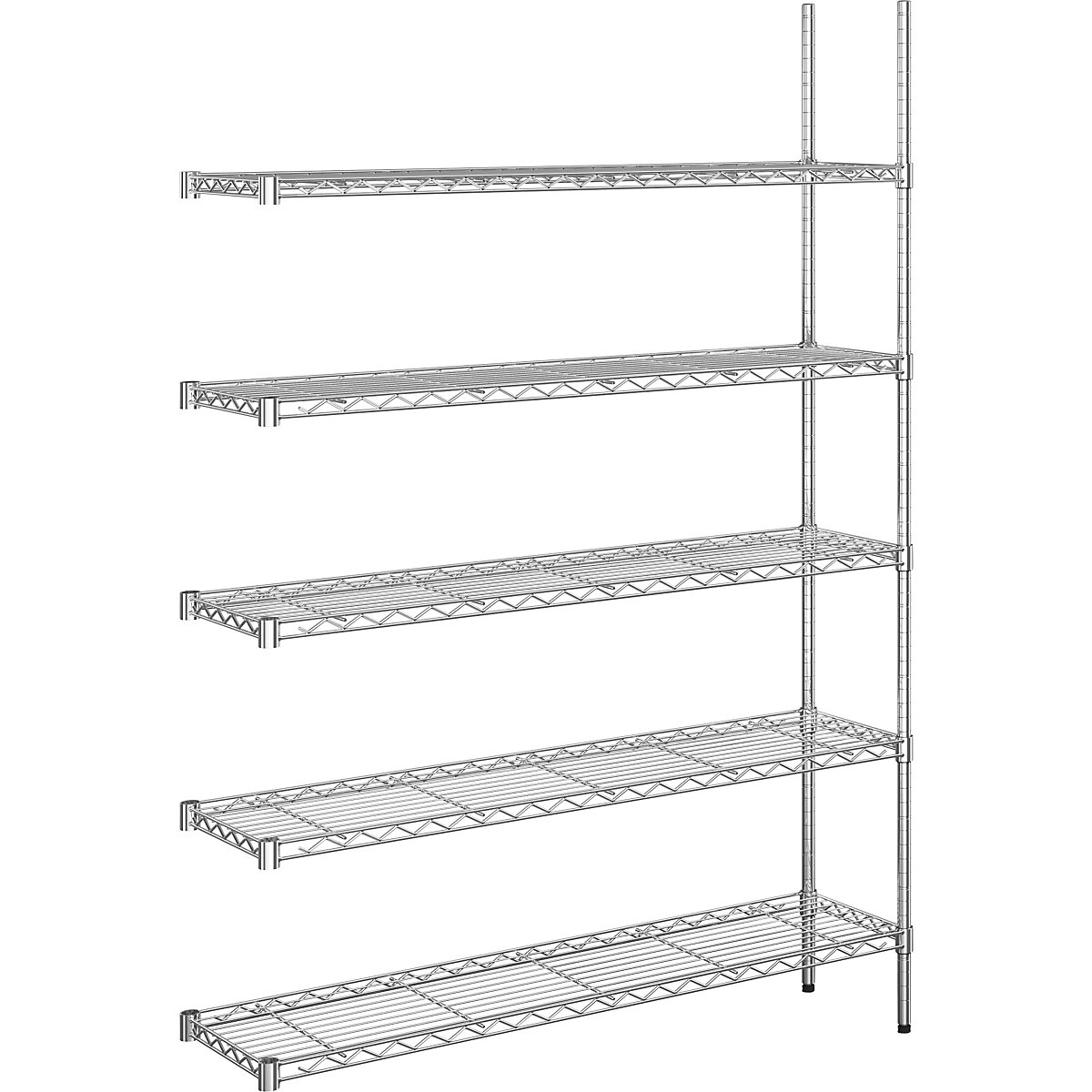 Steel wire mesh shelf unit, chrome plated