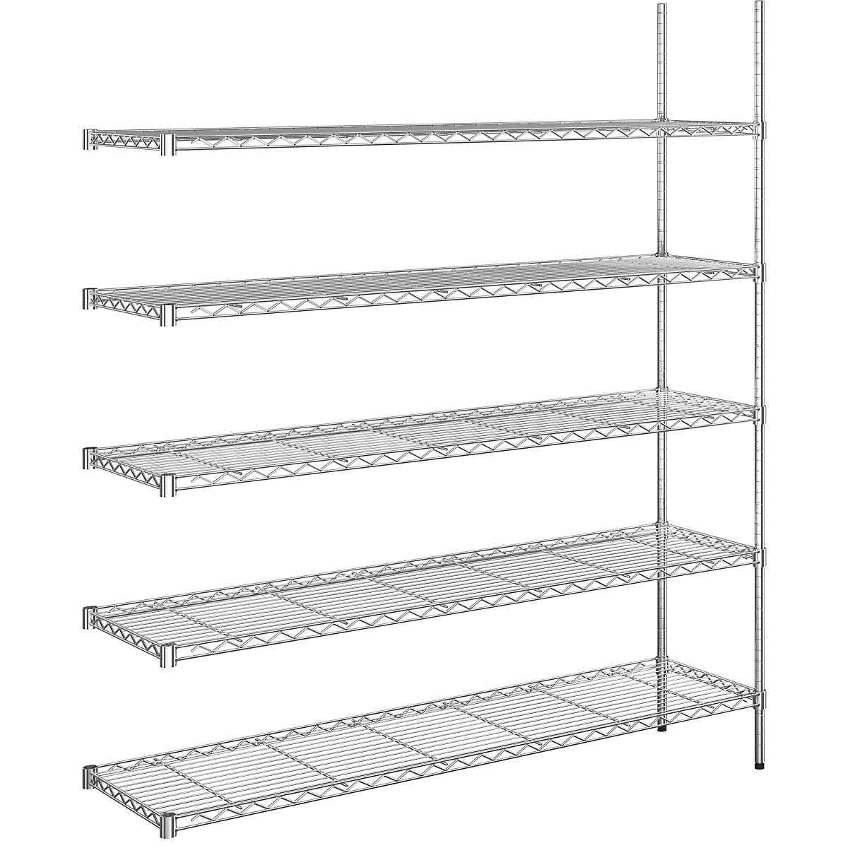 Steel wire mesh shelf unit, chrome plated