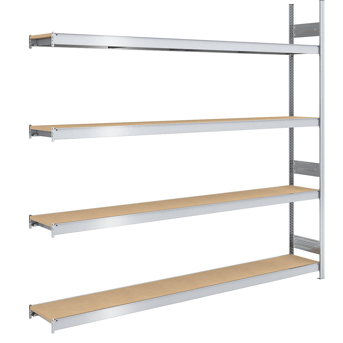 Wide span boltless shelf unit chipboard panels - hofe