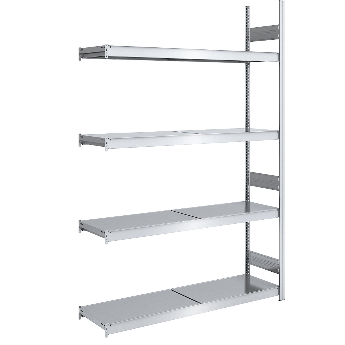 Wide span boltless shelving unit with steel shelves - hofe