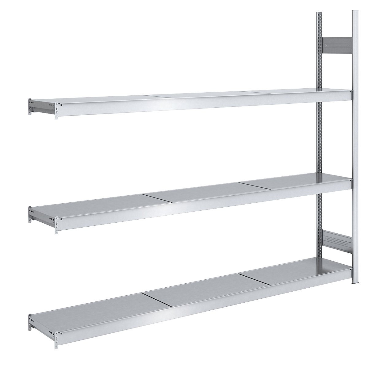 Wide span boltless shelving unit, zinc plated - hofe