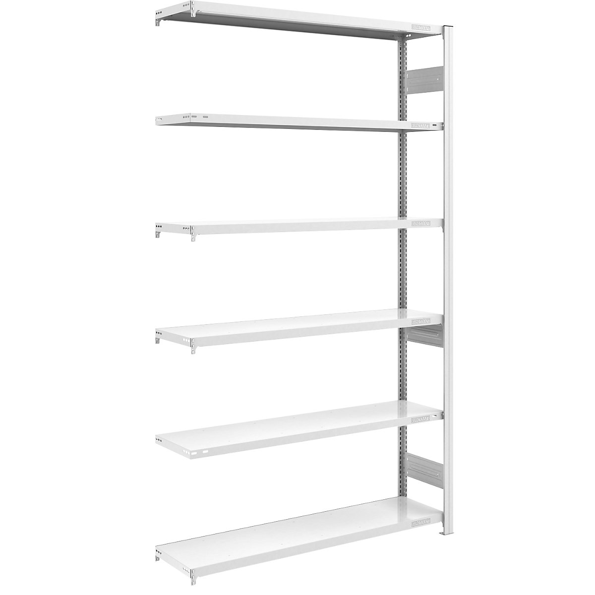 Heavy duty boltless shelving unit – eurokraft pro, double-sided, HxWxD 2500 x 1300 x 400 mm, grey, extension shelf unit-78
