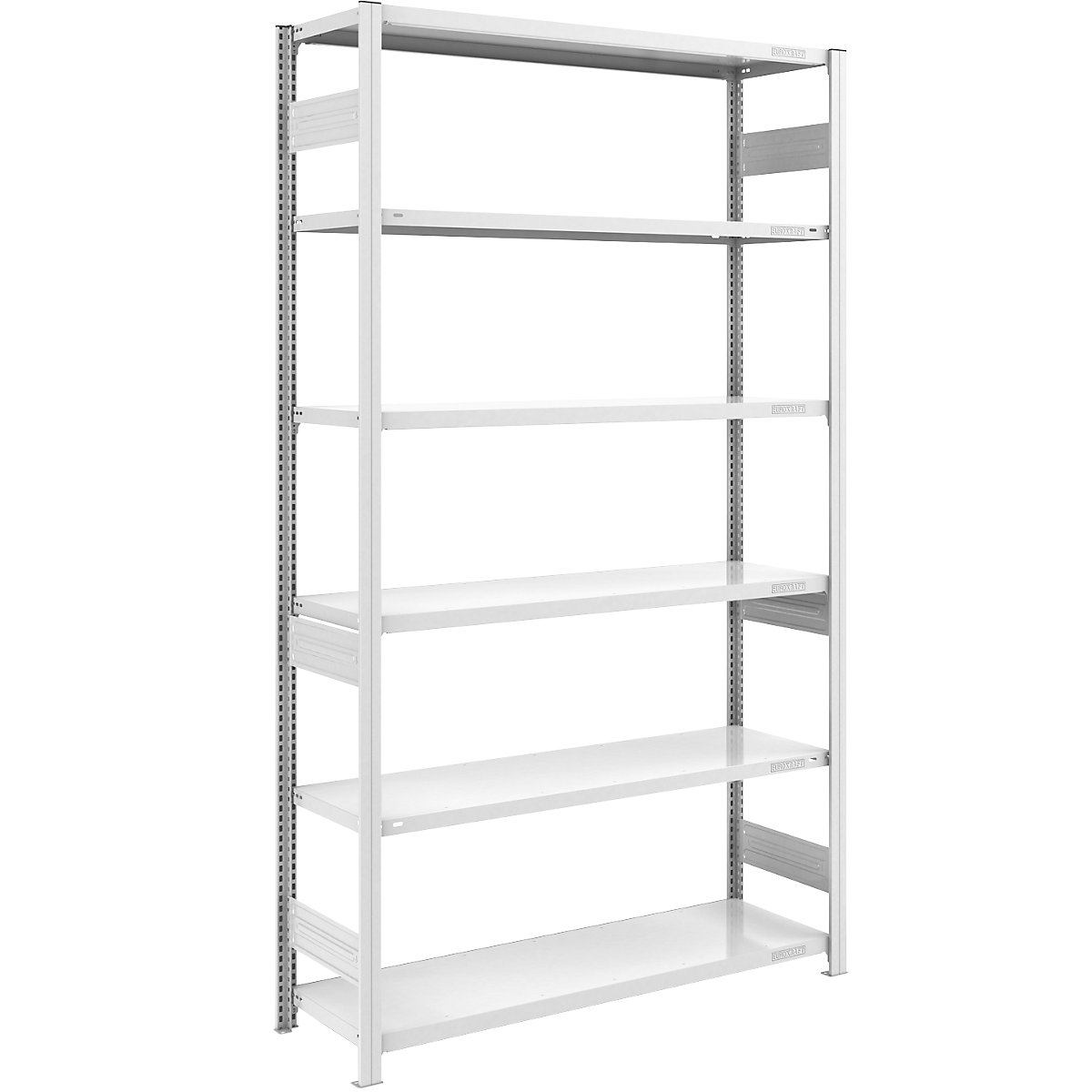 Heavy duty boltless shelving unit – eurokraft pro, double-sided, HxWxD 2500 x 1300 x 500 mm, grey, standard shelf unit-114