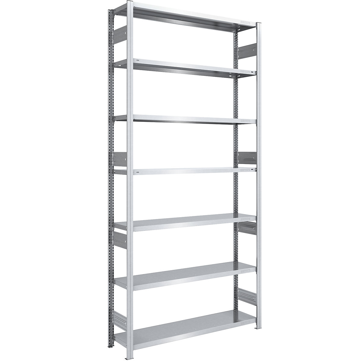 Heavy duty boltless shelving unit – eurokraft pro, double-sided, HxWxD 3000 x 1300 x 400 mm, zinc plated, standard shelf unit-91