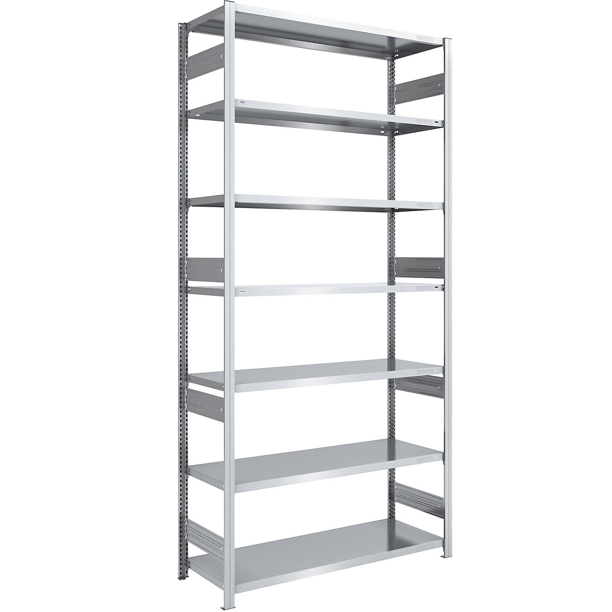 Heavy duty boltless shelving unit – eurokraft pro, double-sided, HxWxD 3000 x 1300 x 600 mm, zinc plated, standard shelf unit-18