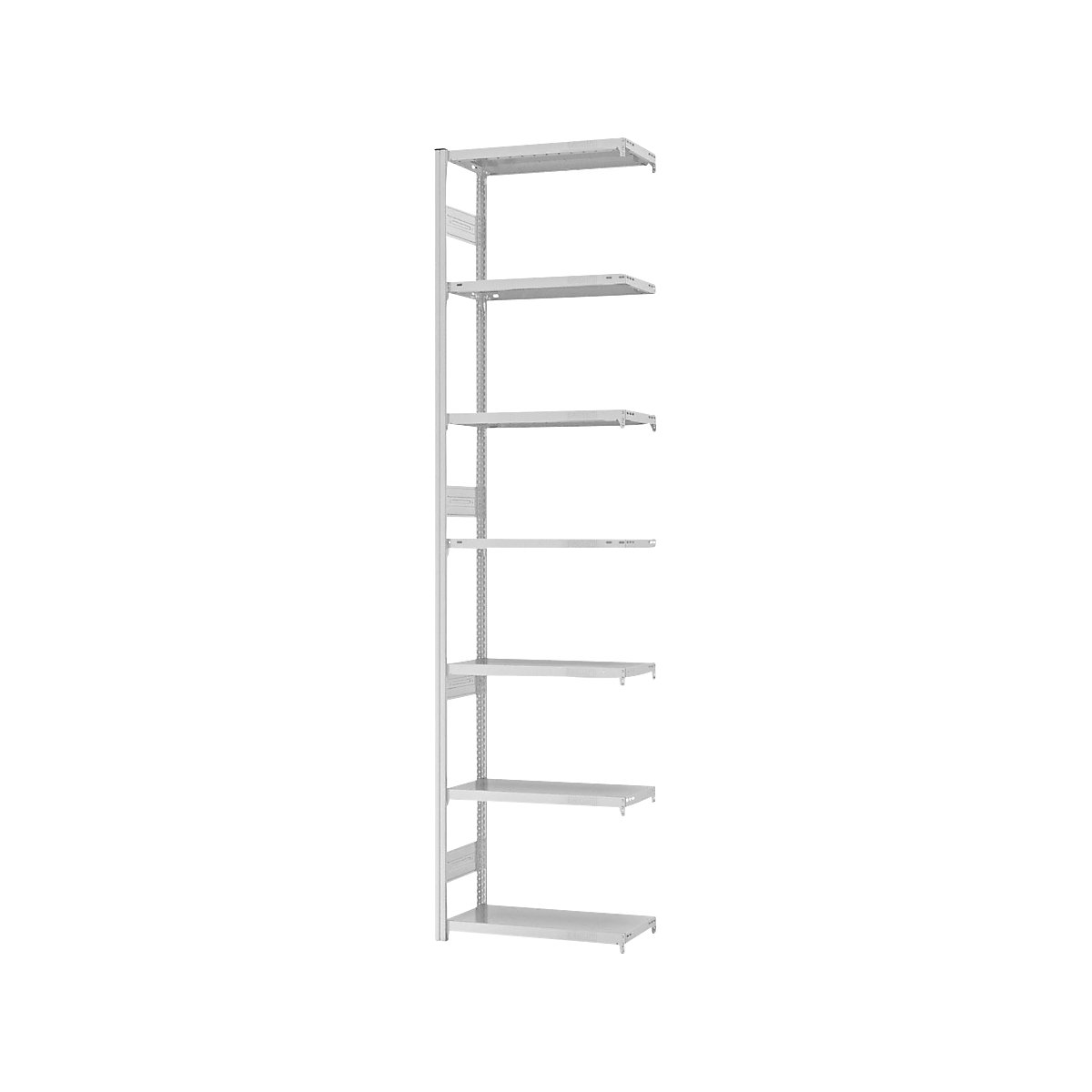 Heavy duty boltless shelving unit – eurokraft pro, double-sided, HxWxD 3000 x 750 x 300 mm, grey, extension shelf unit-2