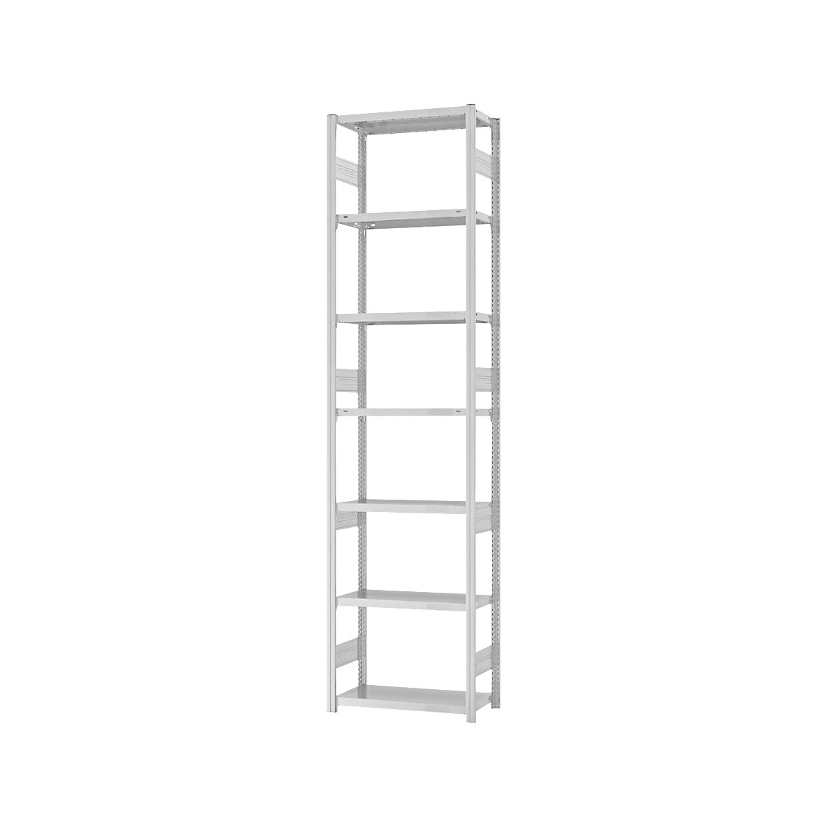 Heavy duty boltless shelving unit – eurokraft pro, double-sided, HxWxD 3000 x 750 x 300 mm, grey, standard shelf unit-118