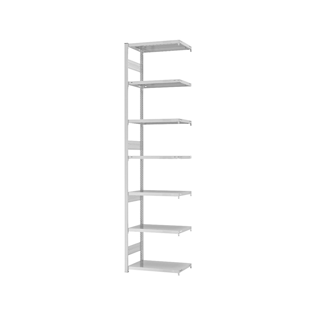 Heavy duty boltless shelving unit – eurokraft pro, double-sided, HxWxD 3000 x 750 x 400 mm, grey, extension shelf unit-146