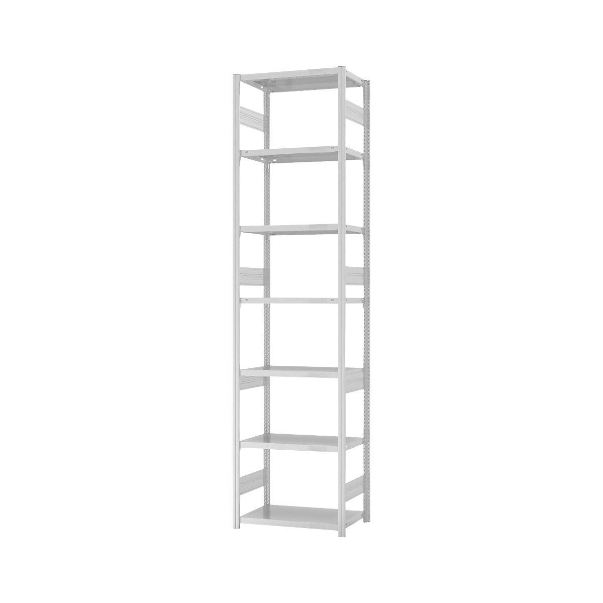 Heavy duty boltless shelving unit – eurokraft pro, double-sided, HxWxD 3000 x 750 x 400 mm, grey, standard shelving unit-63