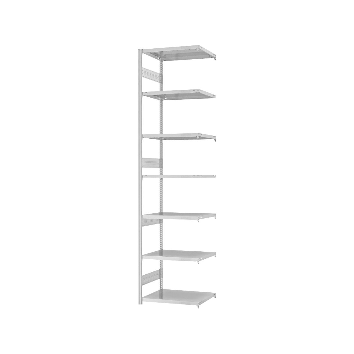 Heavy duty boltless shelving unit – eurokraft pro, double-sided, HxWxD 3000 x 750 x 500 mm, grey, extension shelf unit-176