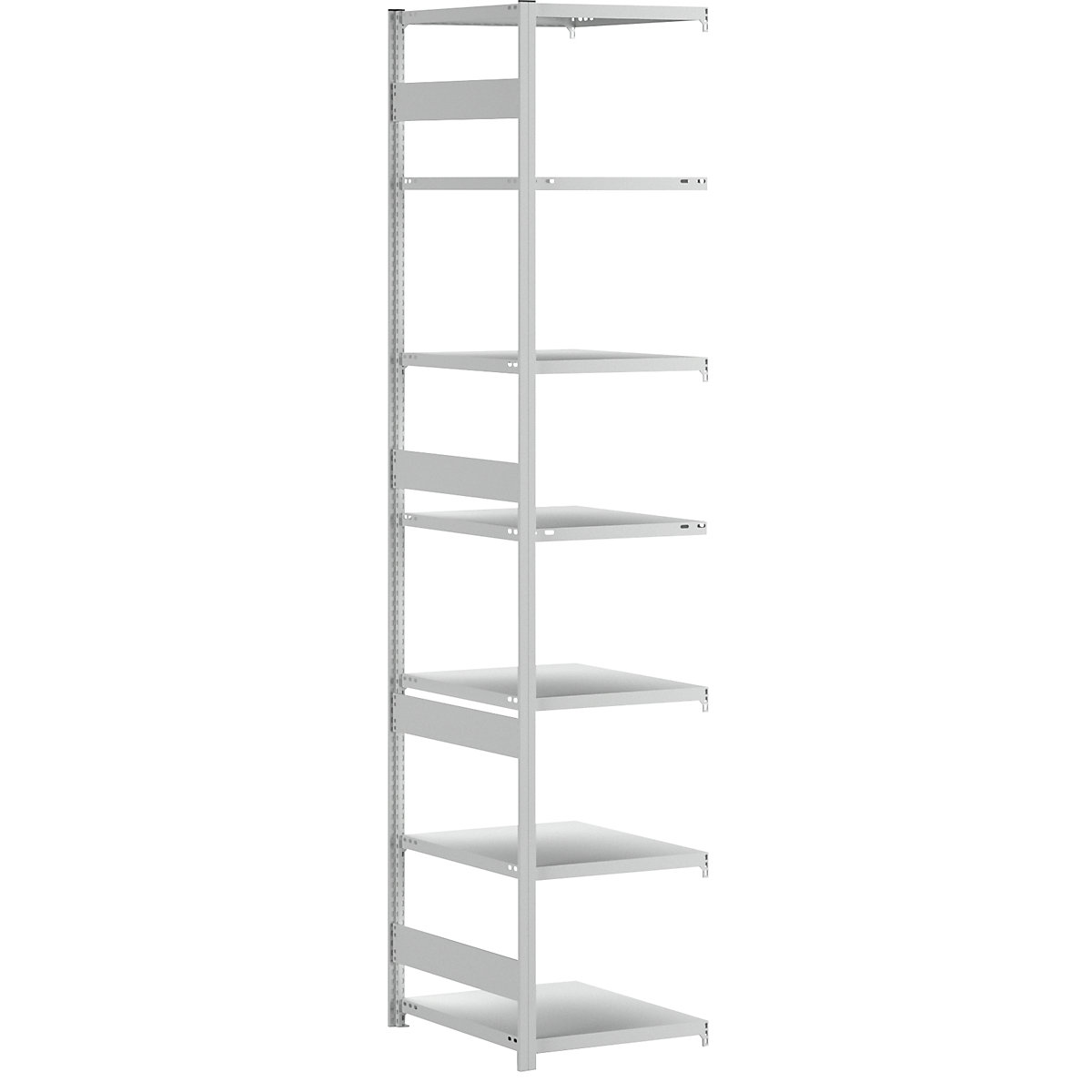 Heavy duty boltless shelving unit – eurokraft pro, double-sided, HxWxD 3000 x 750 x 600 mm, grey, extension shelf unit-124