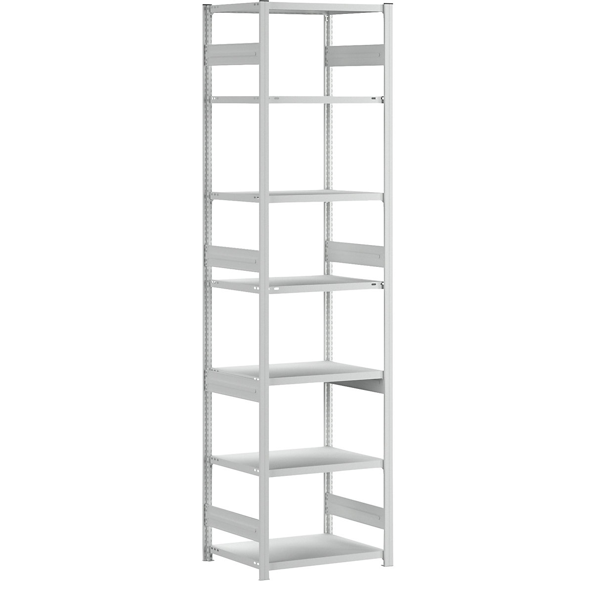 Heavy duty boltless shelving unit – eurokraft pro, double-sided, HxWxD 3000 x 750 x 600 mm, grey, standard shelf unit-39