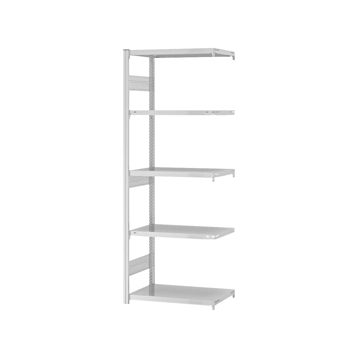 Heavy duty boltless shelving unit – eurokraft pro, double-sided, HxWxD 2000 x 750 x 400 mm, grey, extension shelf unit-47
