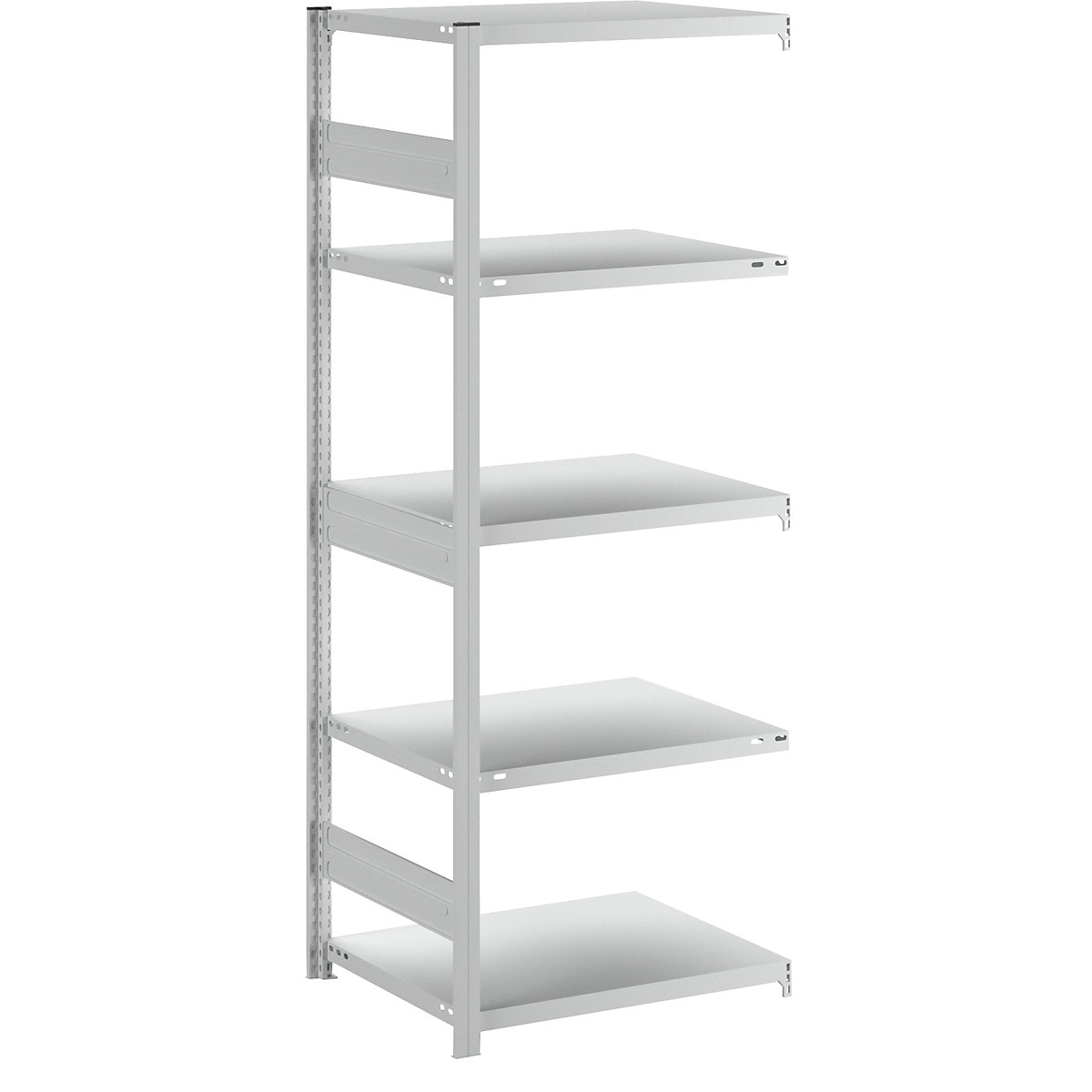 Heavy duty boltless shelving unit – eurokraft pro, double-sided, HxWxD 2000 x 750 x 600 mm, grey, extension shelf unit-93