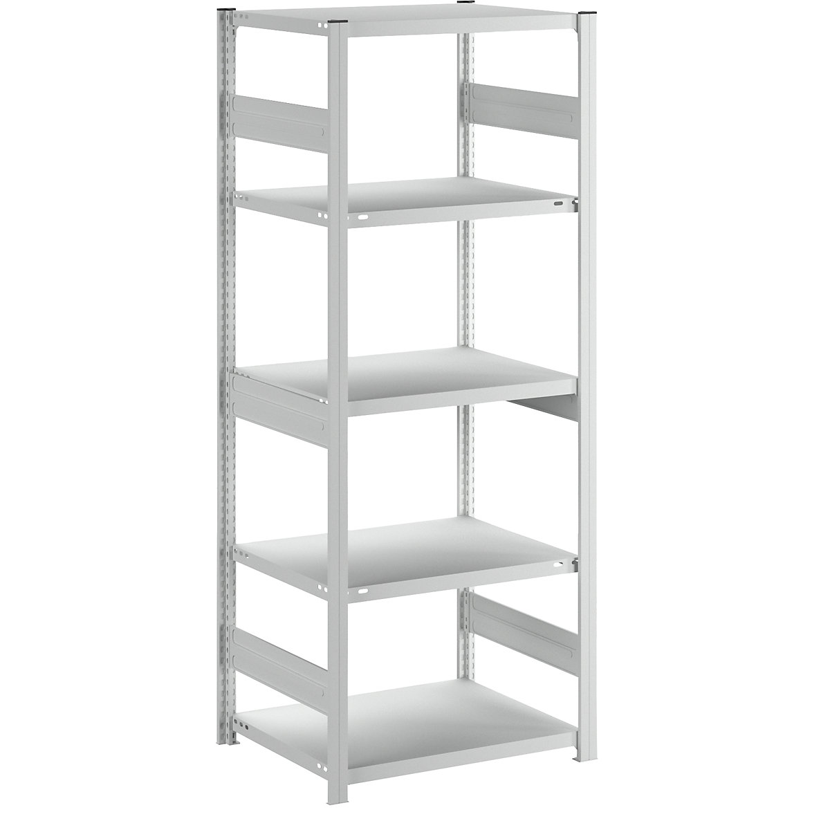 Heavy duty boltless shelving unit – eurokraft pro, double-sided, HxWxD 2000 x 750 x 600 mm, grey, standard shelf unit-43