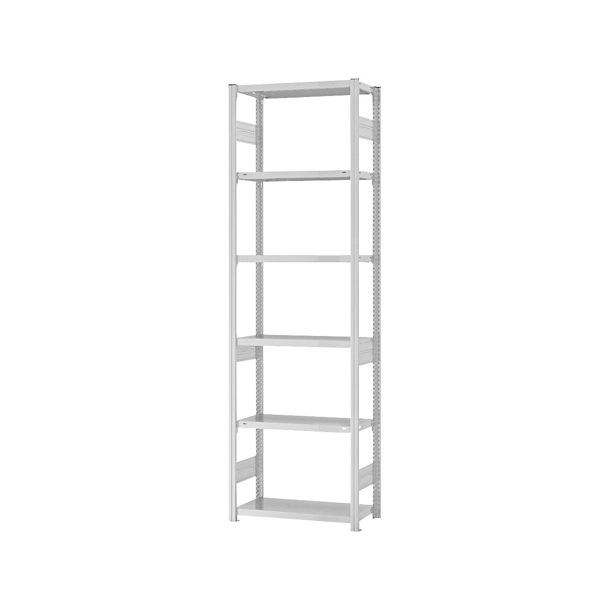 Heavy duty boltless shelving unit – eurokraft pro, double-sided, HxWxD 2500 x 750 x 300 mm, grey, standard shelf unit-90