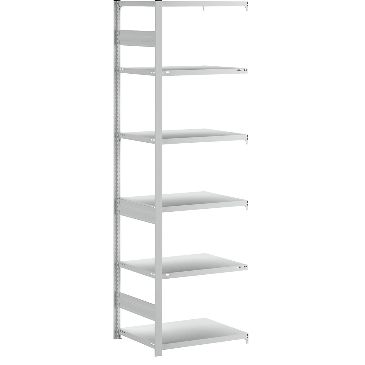 Heavy duty boltless shelving unit – eurokraft pro, double-sided, HxWxD 2500 x 750 x 600 mm, grey, extension shelf unit-82