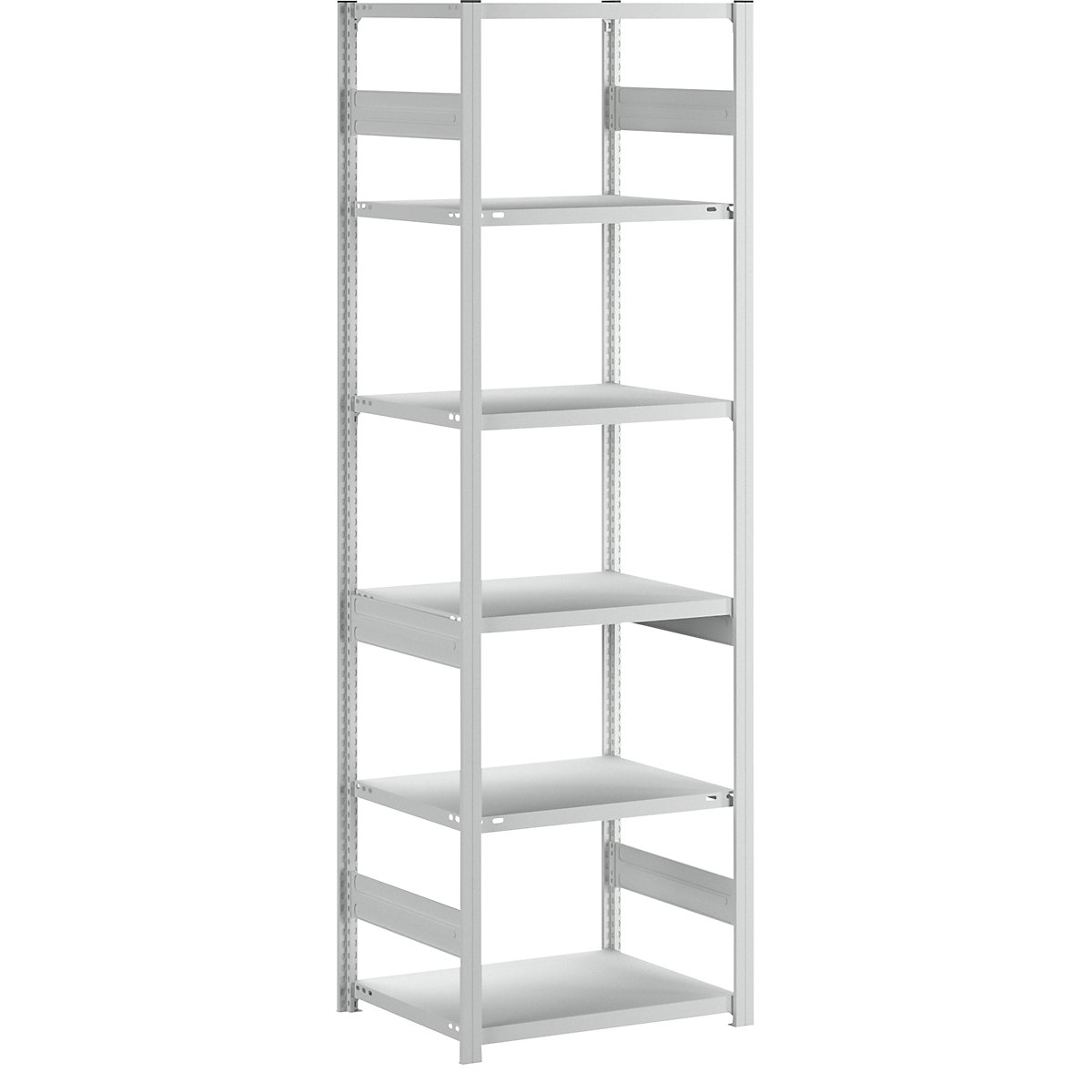Heavy duty boltless shelving unit – eurokraft pro, double-sided, HxWxD 2500 x 750 x 600 mm, grey, standard shelving unit-163